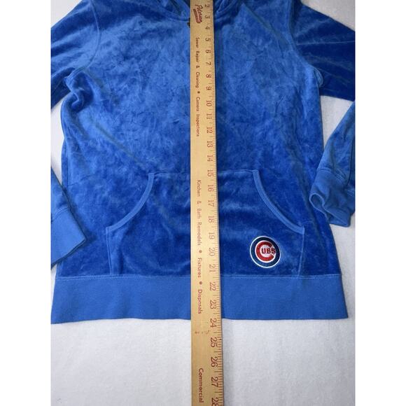 TOUCH ALYSSA MILANO MLB CHICAGO CUBS VELOUR JACKET BLUE Large - Picture 9 of 15
